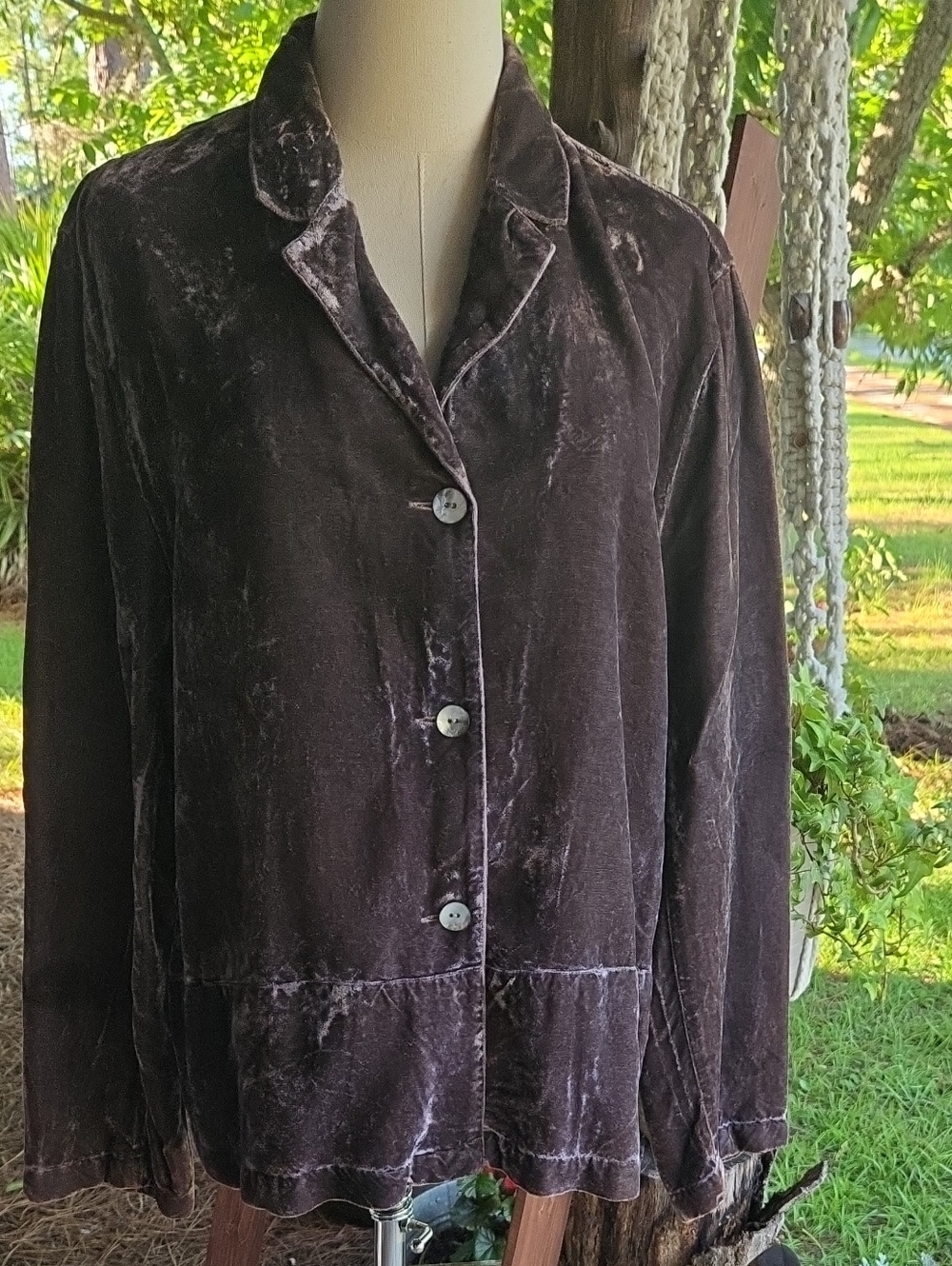 John Paul Richard Lavender Crushed Velvet Blazer Size Large